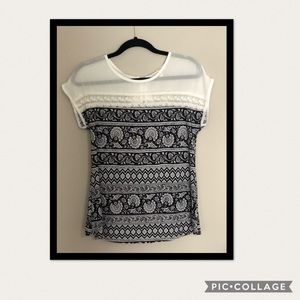 Small Faith and Joy Lace, Tie-Back Blouse